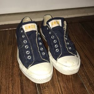 Converse Low Rise no laces Navy Blue and White